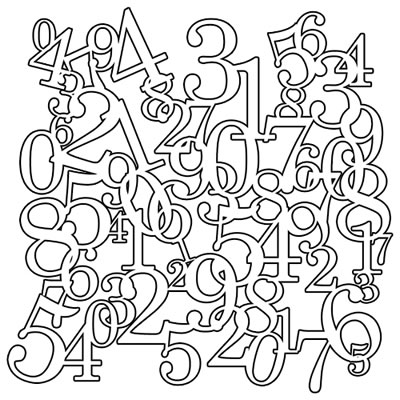 The Crafters Workshop - 6x6 Template - Number Collage  (sold in 3's)